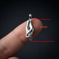 Pendentif Charme Mains Entrelacées en Acier Inoxydable, Thème Promesse de Couple, Mini Bijou pour Collier DIY, Vente en Gros
