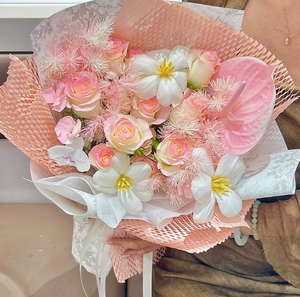 Soft Pink Honeycomb <b>Paper</b> Recyclable Biodegradable Kraft <b>Paper</b> for Bouquet Wrapping-Thickened Grid <b>Pattern</b> Gift Packaging - Product Image 2