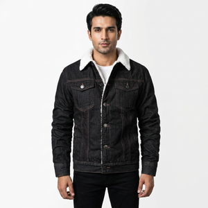 Oversized Autumn <b>Men</b> <b>Denim</b> <b>Jacket</b> Stand Collar Hooded Windproof Blue Jean Coat Fashion Street Style Warm Casual - Product Image 1