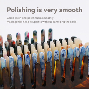 Peigne à cheveux Logo Brosse à cheveux professionnelle Peignes personnalisés Peigne à plaque d'acide acétique Matériaux respectueux de l'<span class=keywords><strong>environnement</strong></span> Dent large - Product Image 3