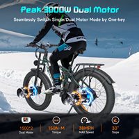 Vélo électrique tout-terrain à gros pneus, 3000W, double moteur, 52V 32Ah, haute puissance, disponible en stock aux États-Unis, en Europe et au Canada