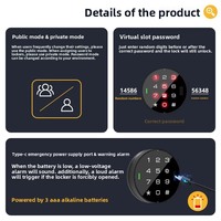 App TTLock per Serratura Intelligente per Armadietti, Carta NFC, Tastiera Digitale RFID, Memoria Cloud, Serratura per Doppia Porta e Cassetto per Ufficio e Palestra