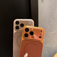 Coque de téléphone magnétique à finition métallique pour iPhone 13 14 15 16 17 18 Pro Max, avec grande fenêtre pour l'appareil photo et dos givré de qualité supérieure