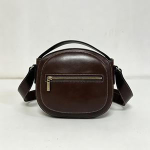 Women <b>Small</b> Retro Leather Saddle Bag Metal Buckle Flap Casual Crossbody Shoulder Handbag - Product Image 5