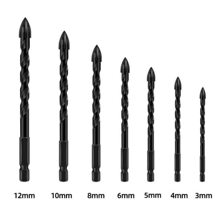 6mm 10mm Cross Tip Hex Shank Glass Drill Bit for Ceramic Tile Concrete Drilling Tools