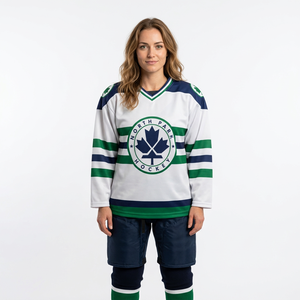 Custom Sublimation Striped Ice Hockey Jerseys 100% Polyester Anti-Bacterial Breathable 140g Unisex No Minimum Direct Pakistani - Product Image 1