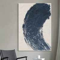 Offre Spéciale blanc pur ligne minimaliste texturé plâtre œuvre contemporaine 3D mur Art peinture décorative