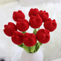 Bunga Tulip buatan tangan, Set dalam tiga warna untuk dekorasi ruang tamu, hadiah sempurna untuk Hari Ibu guru
