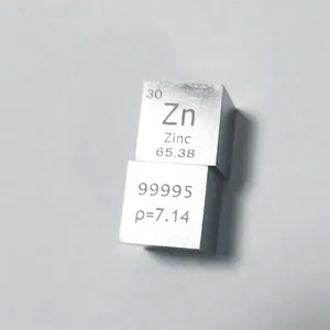Cubo dell'elemento metallico cubo di zinco 99.995% ad elevata purezza con superficie lucidata