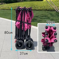 Chariot pliable d'extérieur à cadre en fer, base double en tissu durable, quatre roues pour une maniabilité fluide, idéal pour le shopping écologique