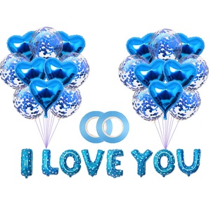 Set di palloncini con cuore di anniversario romantico con decorazioni per il giorno di san valentino per <span class=keywords><strong>lui</strong></span> festa amore palloncino rosso ti amo palloncini - Product Image 3