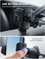 Support de téléphone de voiture rotatif à 360 degrés Lamicall STCV01, fixation sur grille d'aération, 4 protections de verrouillage, installation facile, clip mobile pour une conduite sécurisée
