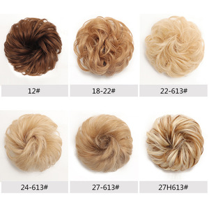 Anneau à cheveux en caoutchouc pour extensions, perruques, chignons et coiffures bouclées, en fibre haute température, style bourgeon de fleur - Product Image 1