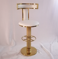 Tabouret de bar haut réglable en métal de luxe, minimaliste, avec dossier moderne en PU pivotant pour cuisine, bar à domicile, salle à manger, zone de négociation