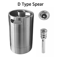 Mini fût de 5 L avec lance de type D/S, baril à paroi simple en acier inoxydable, mini fût de bière portable avec kit de distributeur de robinet