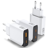 Chargeur mural HNT ultra-fin GaN PD 45W à double port, charge rapide, prise EU, PPS QC3.0, type C mince, pour Samsung iPhone 15 14