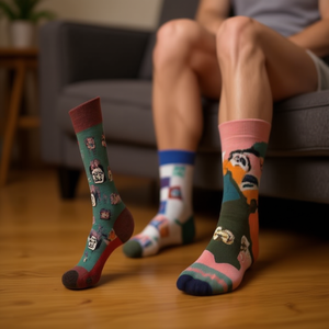 Calcetines Angelina a Media Pantorrilla 37-45 con Estampado de Dibujos Animados, Transpirables, Tejidos, Casuales, para Uso Diario, para Mujer - Product Image 2