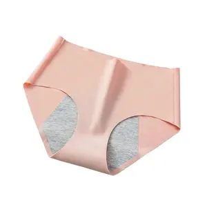 Neue Amazon Size Ice Silk Solid Absorbieren Sie eine kleine Menge Physio logische Periode Auslaufs icher Menstruation Frauen Höschen Unterwäsche Slips