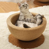 Planche à gratter pour chat en sisal en gros et baril à gratter en sisal haute densité de qualité supérieure, forme ronde, emballé en carton