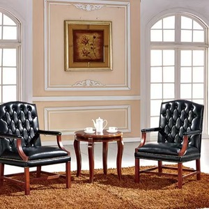 Silla Giratoria Chesterfield Ejecutiva de Cuero Genuino Marrón Moderno para Juez, Gobernante o Presidente, con Altura Ajustable - Product Image 3