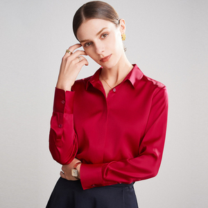 Camicia da Donna in Vera Seta Multicolore Elegante del Produttore Cinese, Traspirante, in Seta di Gelso Grado 6A per <span class=keywords><strong>Abbigliamento</strong></span> da <span class=keywords><strong>Ufficio</strong></span> - Product Image 1