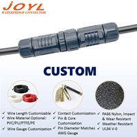 Connecteur mâle-femelle étanche JOYL M16 PA66 IP67/IP68 pour éclairage LED CCTV extérieur
