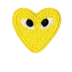Black Heart With Eyes Embroidered Patch Iron On Applique Edgy Streetwear Fashion Badge For Jackets And Bags - Product Image 2