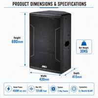 Speaker PA JMEI QT-15 15 Inch Pasif Dua Jalur Full Range 450W AES 8 Ohm 98dB Loudspeaker Penguat Suara Profesional