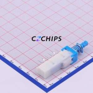 SPUN194900 Push Button Switch Through hole Switch Double Pole Double Throw Self-Locking Square Plunger Right Angle Insert - Product Image 2