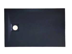 Rectángulo Rock Plate Patrón Bandeja de ducha Estilo europeo Accesorios de baño modernos Color negro - Product Image 3