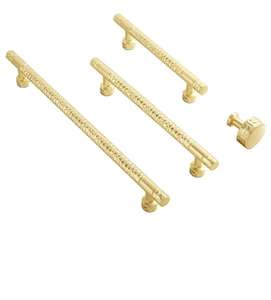 Poignées de porte d'armoire modernes réglables en cuivre noir doré poli de luxe, finition brossée, en alliage de zinc pour meubles, commodes et cuisines - Product Image 4