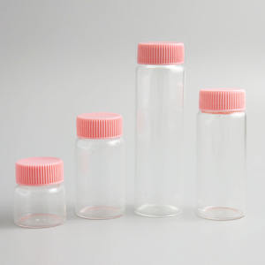 Gute Qualität High Boro silikat glas Reagenzglas <span class=keywords><strong>50ml</strong></span> Schraub verschluss Flasche 20ml 70ml 100ml mit Kunststoff Schraub verschluss schwarz weiß rosa Deckel - Product Image 3