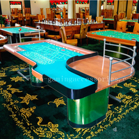Luxus Modern Green Zoll Roulette Wheels Tisch mit 32 Zoll Rädern Holz beine und Protector
