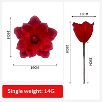 Nouvelle Décoration de Noël Haut de Gamme : Tête de Fleur Artificielle de Magnolia en Velours, Style Champêtre Chinois, pour une Ambiance Rustique
