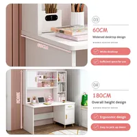Bureau d'écriture moderne pour enfants avec étagère, idéal pour l'école primaire, la maison, la chambre ou le bureau