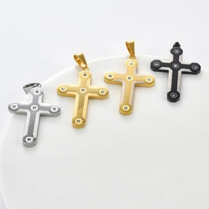 สร้อยคอจี้รูปกางเขน ดีไซน์ไม่ซ้ำใคร สำหรับผู้หญิงและผู้ชาย ทำจากสแตนเลส สีทอง/สีเงิน แฟชั่นเครื่องประดับสำหรับสวมใส่ทุกวัน หรือในงานปาร์ตี้ - Product Image 3