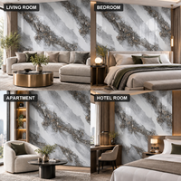 Papier peint adhésif en marbre gris diagonal blanc, 2,3 mm, mousse PET IXPE, pour les murs du salon, près du canapé
