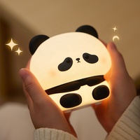 Mini lampe Panda de haute qualité avec capteur tactile USB veilleuse en Silicone de dessin animé pour enfants chambre chevet alimenté par batterie au Lithium