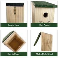 Nichoir de luxe en bois massif pour oiseaux, idéal pour l'hivernage et la reproduction, décoration extérieure pour jardin
