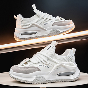 Zapatos Deportivos Casuales de Moda para Hombre, Transpirables, Antideslizantes, con Parte Superior de PU Flexible, Cierre con Cordones y Suela de Goma para Todas las Temporadas - Product Image 3