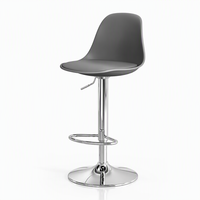 Tabouret de bar réglable en hauteur avec logo personnalisé, pivotant, en cuir et structure métallique pour la maison et les bars commerciaux