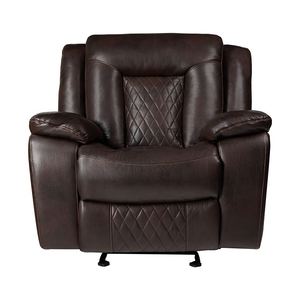Modern Manual Recliner <b>Sofa</b> Chair Square Synthetic Leather Couch with Convertible Extendable Features for Living Room Wholesale - Product Image 6