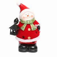 Céramique Agitant Décorations De Noël Chiffres Bonhomme De Neige En Céramique LED En Céramique Éclairé Offre Spéciale Noël Ornement De Sapin De Noël Rouge Sol