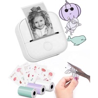 Mini imprimante d'autocollants T02, imprimante thermique portable, imprimante d'étiquettes photo, imprimante d'autocollants sans encre pour enfants, boîte d'autocollants, cadeau