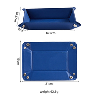 Plateau de rangement pliable personnalisé en cuir PU, organisateur de bureau portable pour clés, montres et lunettes, plateau de chevet pour entrée