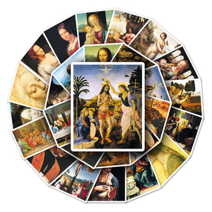 50 pezzi all'ingrosso di fabbrica Da Vinci Works Art Sticker Laptop iPad vinile adesivo decorativo impermeabile - Product Image 1
