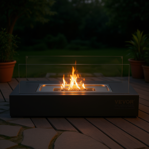 Vevor Braciere da Tavolo in Metallo 14 Pollici, Caminetto a Bioetanolo per Interni ed Esterni con Vetro, Stile Moderno - Product Image 2