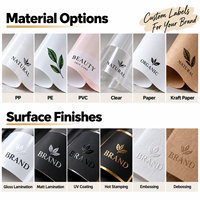 Étiquettes autocollantes en vinyle imperméable à l'eau pour bouteilles de cosmétiques et de soins personnels, impression florale personnalisée, en rouleau