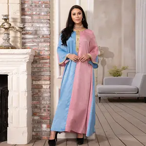 макси обод Suppliers-Женское модное платье-абайя с золотистой оправой, мусульманское арабское платье с длинным рукавом