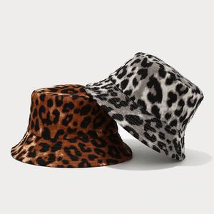 Wholesale New Trend Vintage Leopard Printed Corduroy Bucket <b>Hat</b> Fishing Fisherman Sun <b>Hat</b> - Product Image 3